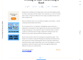 Long Story Short entry: Writing Is Like Unraveling a Knot