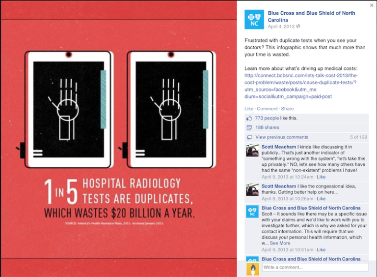 Social media discussion of cost of duplicate tests topic