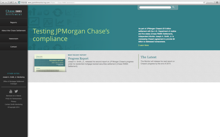 Microsite for JPMorgan Chase compliance